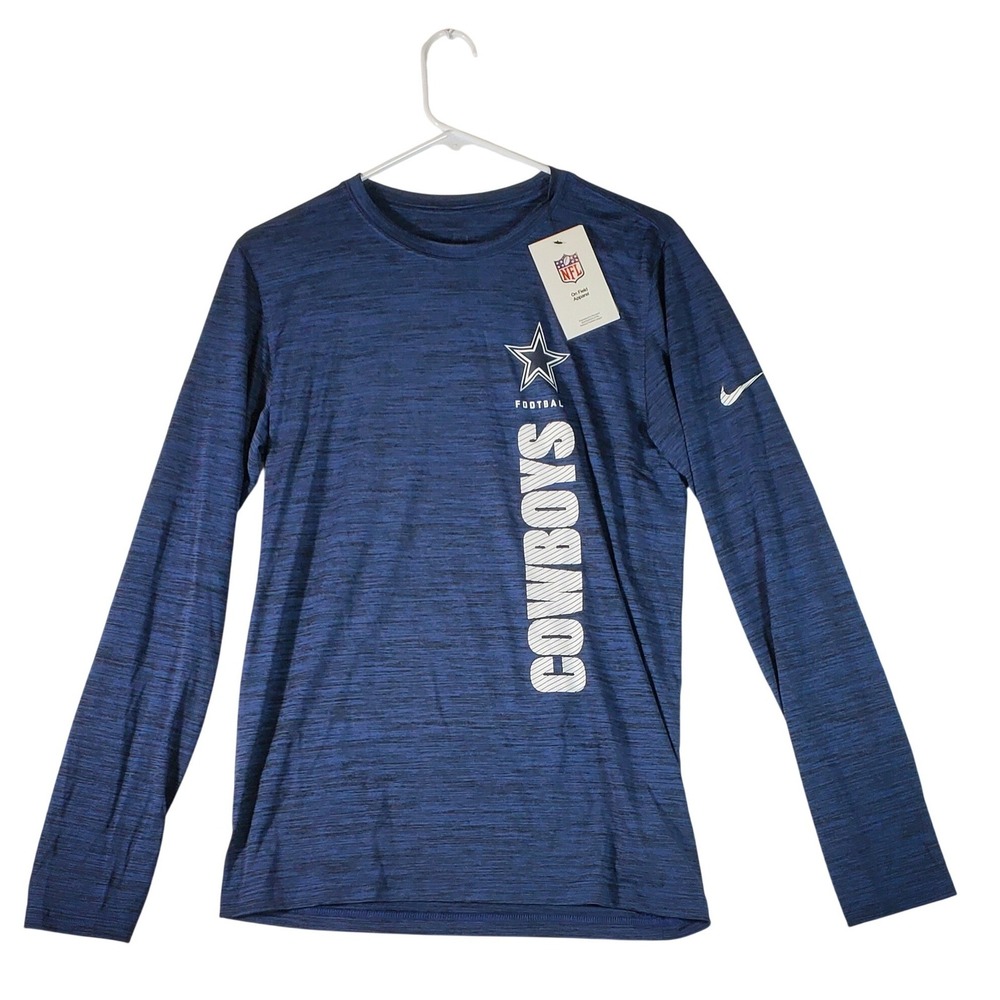 Nike‎ Mens Dallas Cowboys NFL Dri-FIT Long Sleeve Shirt Blue Size S